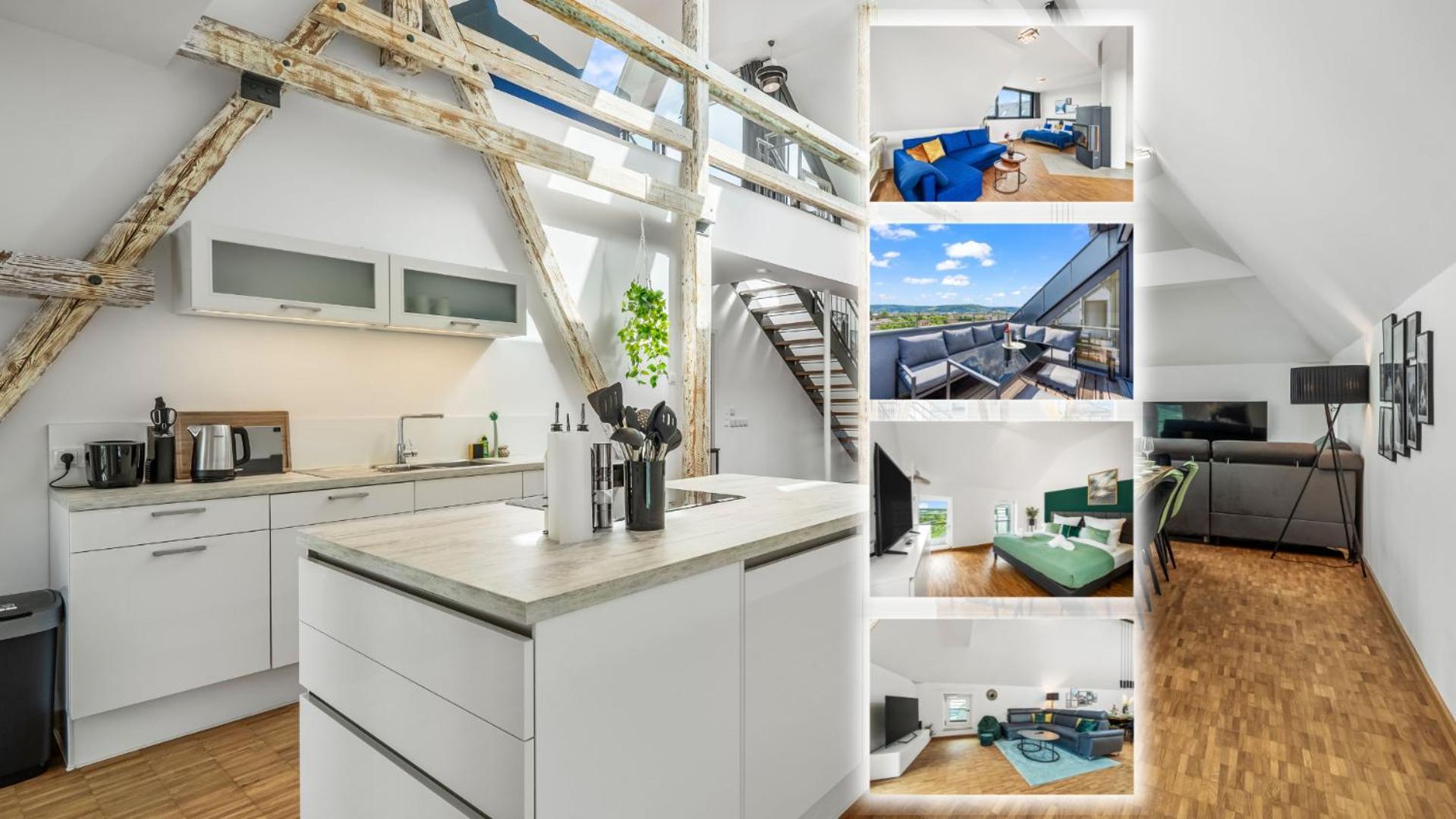 Апартаменты Dnd Design Loft I 170Qm I Parken I Balkon I Workstation I Netflix I Kaffee I Waschmaschine I Trockner I Xbox I Ausblick Вюрцбург Экстерьер фото